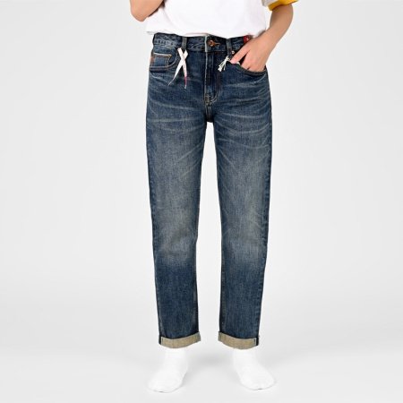 Мужские джинсы с прямым кроем и обработкой стоунвош изображение