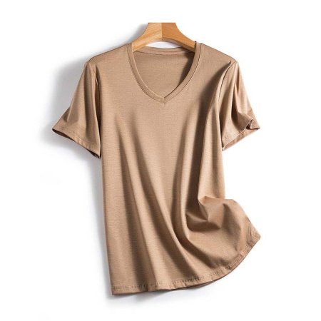 Майка из шелковистого хлопка с короткими рукавами фотография