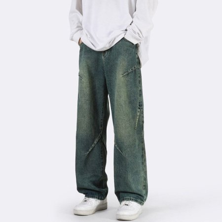 Джинсы мужские прямые свободные 2024 новые американские уличные мужские брюки весна осень фотография