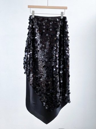 Вечерняя юбка с блестками и разрезом фотография