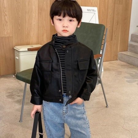 Детский кожаный пиджак 2024 фотография