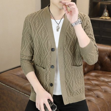Мужская вязаная кардиган-свитер в стиле casual на весну и осень фото