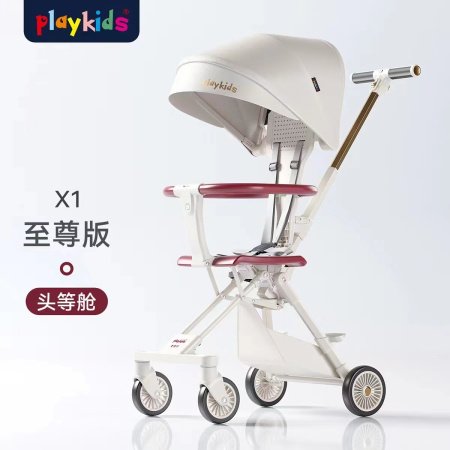 Playkids普洛可遛娃婴幼儿可躺可换向高景观轻便推车一键折叠X6X7 фотография
