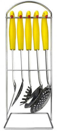 Набор кухонных принадлежностей из 5 предметов с желтыми пластмассовыми ручками MH-XN31 / К12 / B29 детальное фото