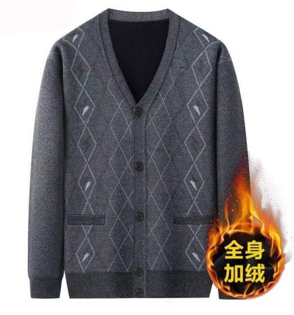 Мужской свитер с воротником V-образным фото