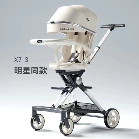 Playkids普洛可遛娃婴幼儿可躺可换向高景观轻便推车一键折叠X6X7 фотография