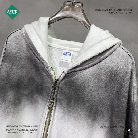 ARTIE мужская толстовка oversize с эффектом потертости фотография