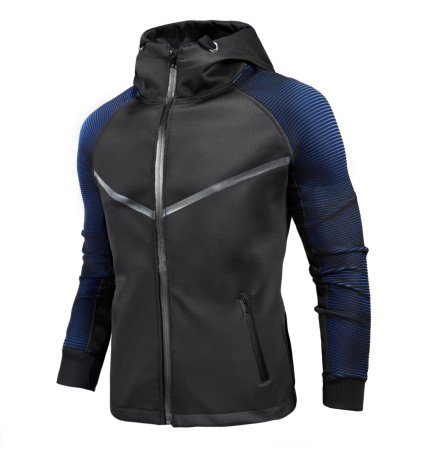 Мужская куртка с капюшоном и градиентным цветом фотография