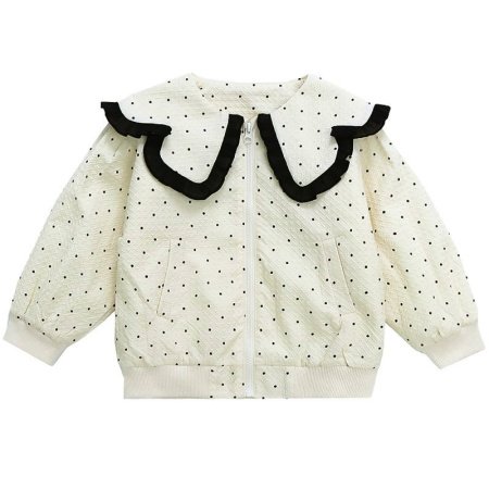 Детская куртка с воротником и узором в горошек изображение