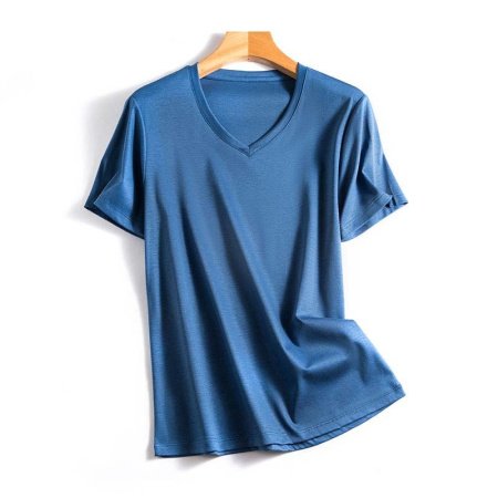 Майка из шелковистого хлопка с короткими рукавами фотография