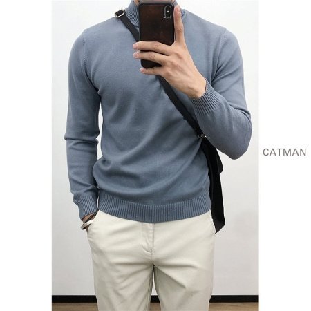 Мужской свитер с полувысоким воротником фотография