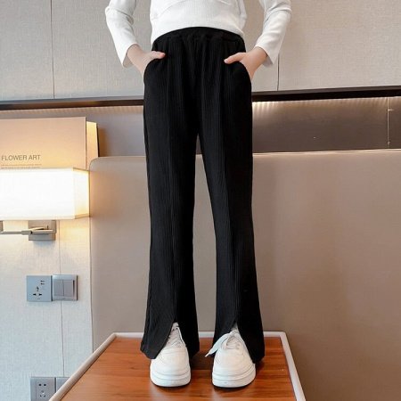 Детские летние широкие брюки с разрезами фото