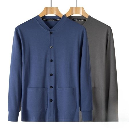 Мужская хлопковая футболка с длинным рукавом для пожилых фотография