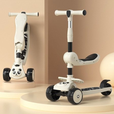 Детский складной трехколесный самокат изображение