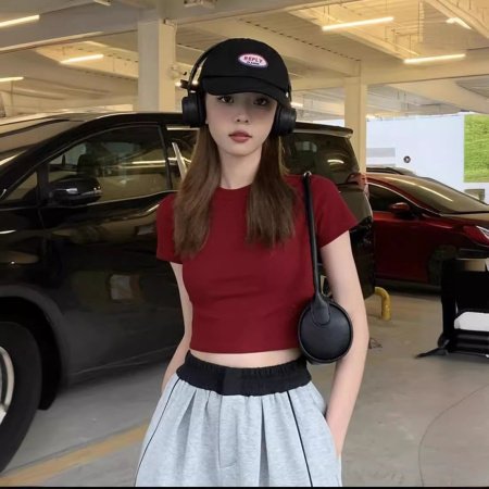 Женская футболка с коротким рукавом из чистого хлопка фото