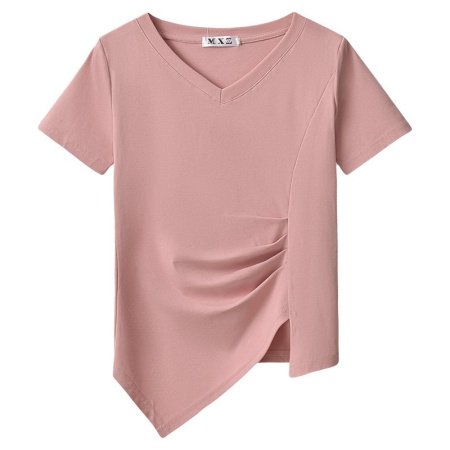 Футболка с коротким рукавом V-образным вырезом фотография