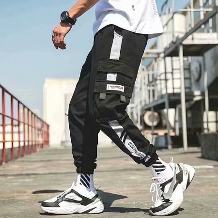 Мужские широкие джинсы в стиле ханбок с вышивкой фото