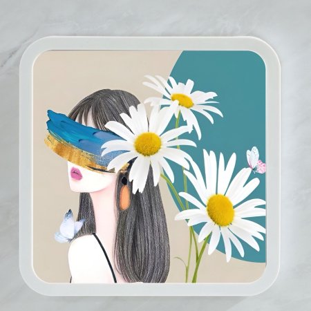 Шкаф для ванной комнаты с изображением на стене фотография