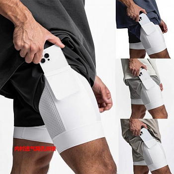 Короткие мужские спортивные шорты изображение
