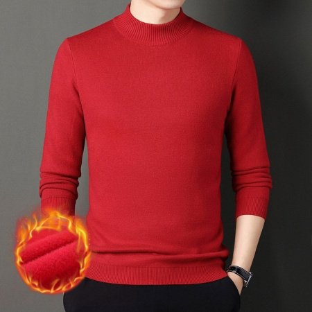 Мужской свитер с высоким воротником и утеплением фото