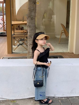 Детские джинсы 2024 весна-лето новая корейская американская ретро цветные джинсы прямые широкие брюки изображение