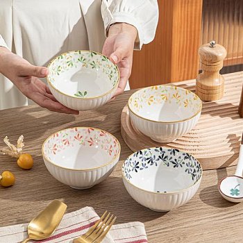 Керамическая миска для риса с рисунком фото