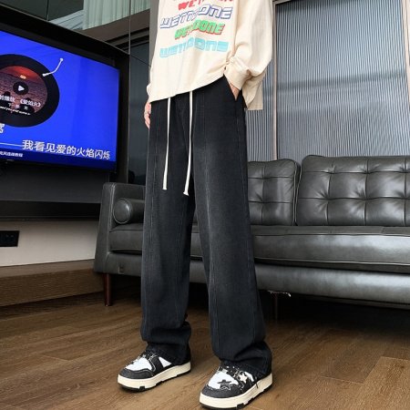 Джинсы мужские 2024 новинка весна осень тонкие американские уличные широкие прямые свободные брюки фото