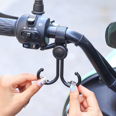 Крючок для коляски с двойной черной петлей (в упаковке OPP) изображение