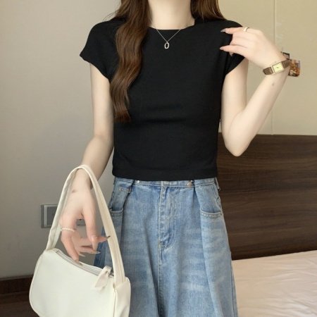 Футболка с коротким рукавом 2024 лето женская фото