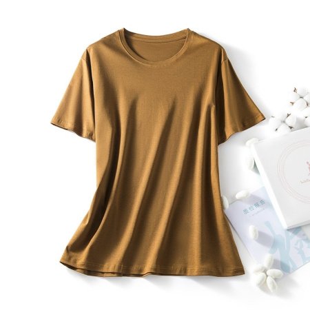 Майка из шелковистого хлопка с короткими рукавами фотография