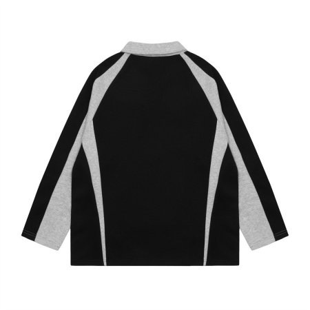 Мужская спортивная толстовка с воротником поло и контрастными вставками фотография