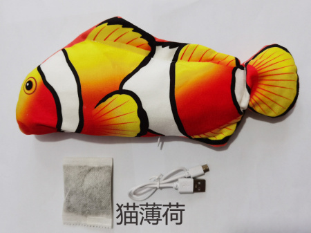 Интерактивная игрушка рыба для кошек с кошачьей мятой  GO-DZ-32 / К 1000/ В 25.5 детальное фото