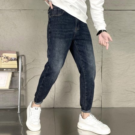 Джинсы мужские 2024 весна-осень узкие свободные джинсы в американском стиле фотография