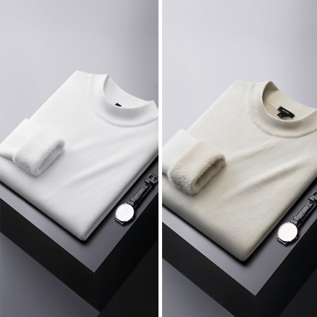 Мужской свитер с полувысоким воротником и флисом для зимы фотография