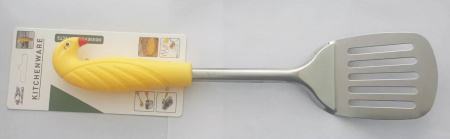 Лопатка кухонная с желтой пластмассовой ручкой MH-XN25 / К96 / B29 детальное фото