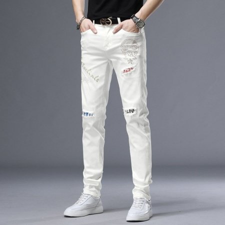 Мужские джинсы суженные белые фотография