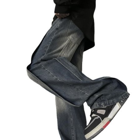 Мужские джинсы осенние прямые широкие штаны фото