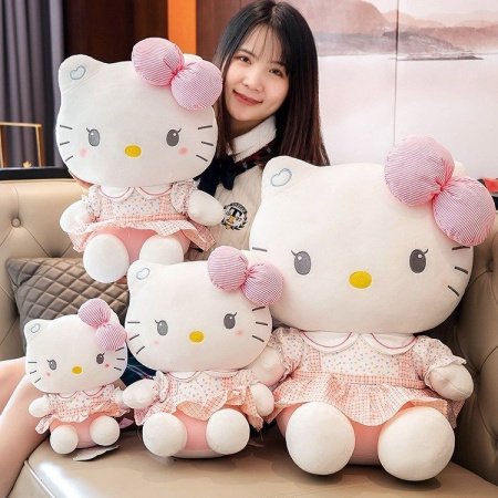 Плюшевая игрушка HelloKitty в розовом платье изображение