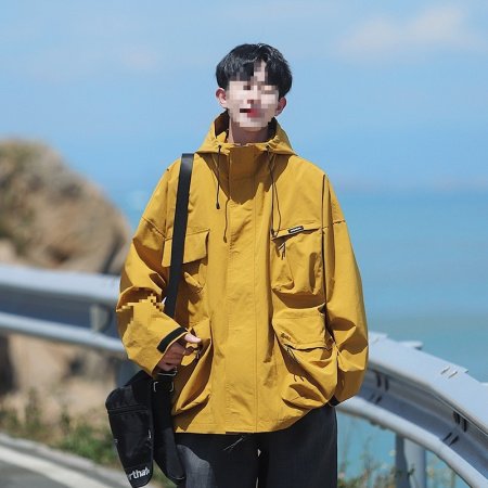 Ветровка военного стиля с капюшоном изображение