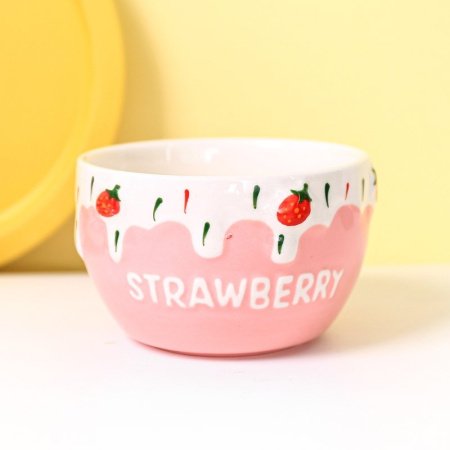 7L керамическая миска с клубникой фотография