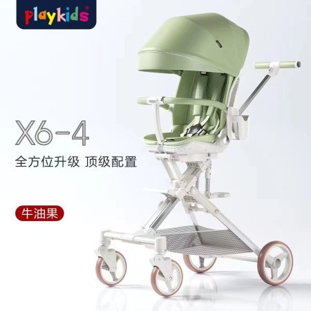 Playkids普洛可遛娃婴幼儿可躺可换向高景观轻便推车一键折叠X6X7 фотография