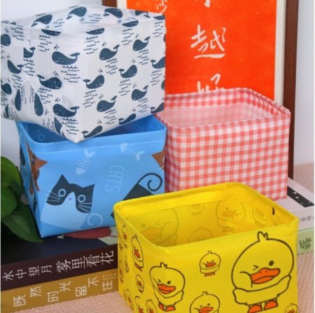 Хранение настольное водонепроницаемое украшение желтый утка, синий кот, белый кит, клетка изображение