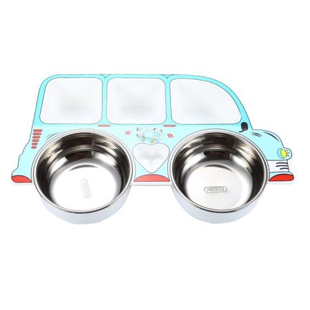 Детская тарелка из нержавеющей стали с разделением на секции фотография