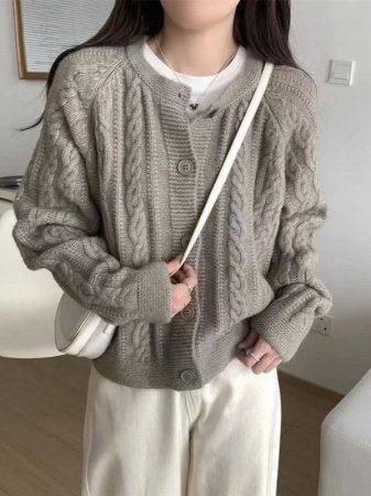 Женский свитер-кардиган в стиле ленивого ветра фото