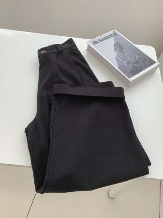 Высокая посадка широкие брюки из хлопка фотография