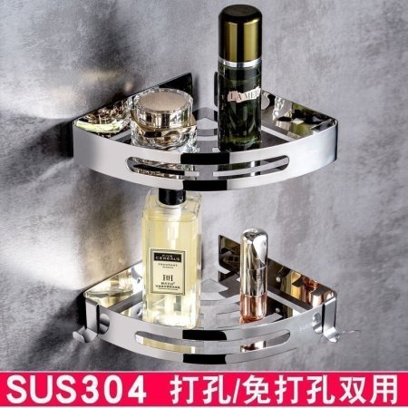 Угловая полка для ванной комнаты из нержавеющей стали фотография