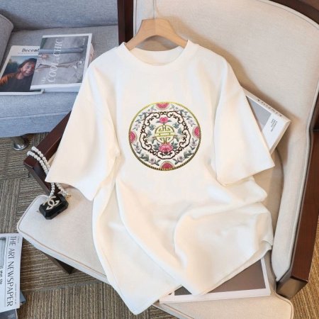 Белая мужская и женская футболка на завышенной посадке из 230 граммового чистого хлопка изображение