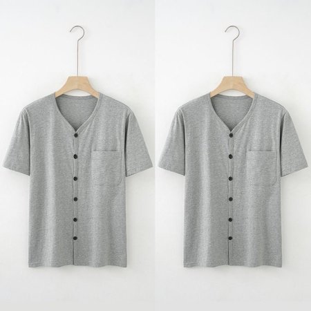 Мужская хлопковая рубашка с коротким рукавом фотография