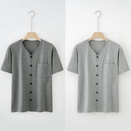 Мужская хлопковая рубашка с коротким рукавом фотография