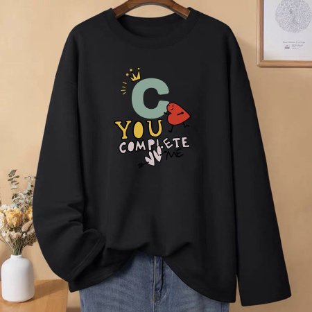 Женская футболка с длинным рукавом из чистого хлопка 230 г 2024 новая осенне-зимняя модель фотография